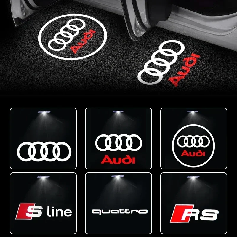 

2Pcs Car Door Welcome Light HD LED Projector Welcome Light For Audi Sline A6 A4 A3 A7 A5 Q3 Q5L Q7 Q2 S4 S5 S6 S7 TT Accessories