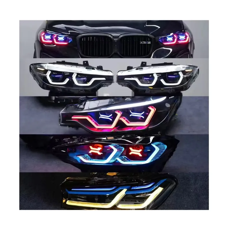 F32 Headlight E71 F22 F30 E90 Headlight Custom RGB Style G20 E60 E92 E87 E89 Modified Dual Color Style Upgrade OSS Style Emark