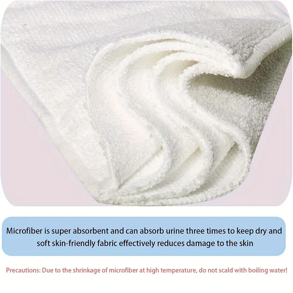 6 قطع من حشوات الحفاضات للبالغين قابلة للتنفس - 4 طبقات من الألياف الدقيقة القابلة للغسل، قابلة لإعادة الاستخدام لكبار السن