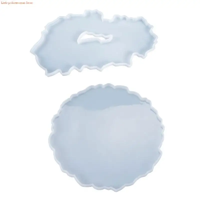 F92D Fruit Plate Casting Mold Serving Borad MouldIrregular Round Tray Silicone Mold