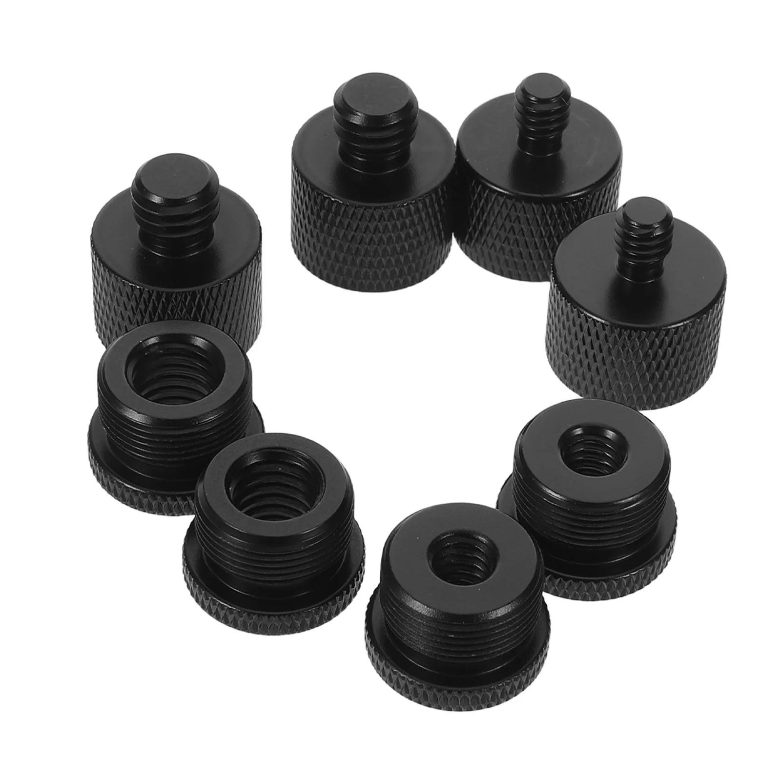 8Pcs Microphone Stand Screw Adapter Metal Tripod Thread Conversion Connector for Universal Mic Clips Shock Absorbing Mount
