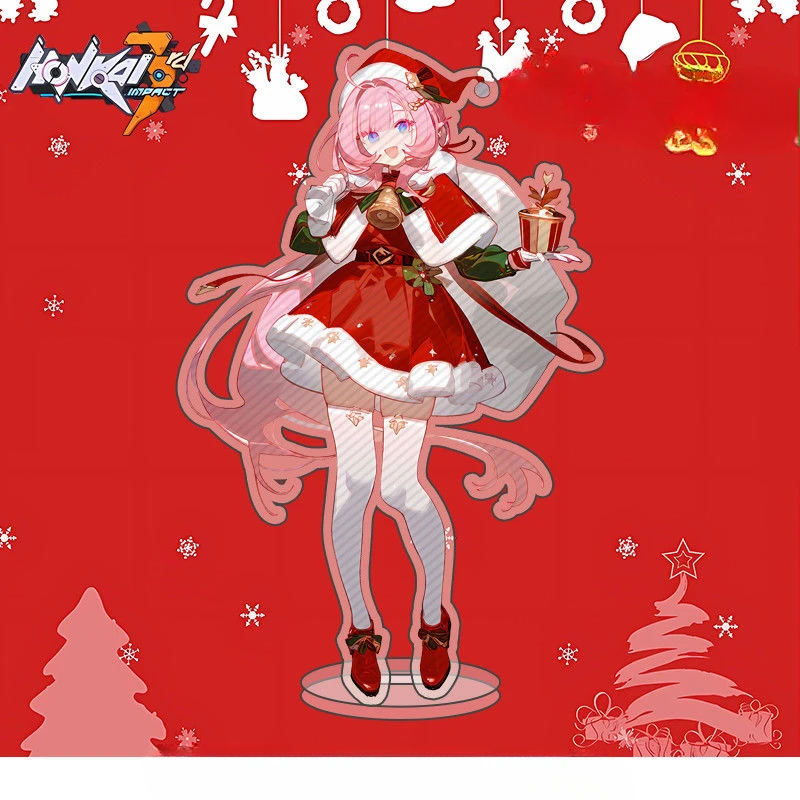 Honkai Impact 3 Acrylic Stand Figure Elysia Fu Hua Anime Peripheral Creative Exquisite Christmas Series Double Sided Ornament