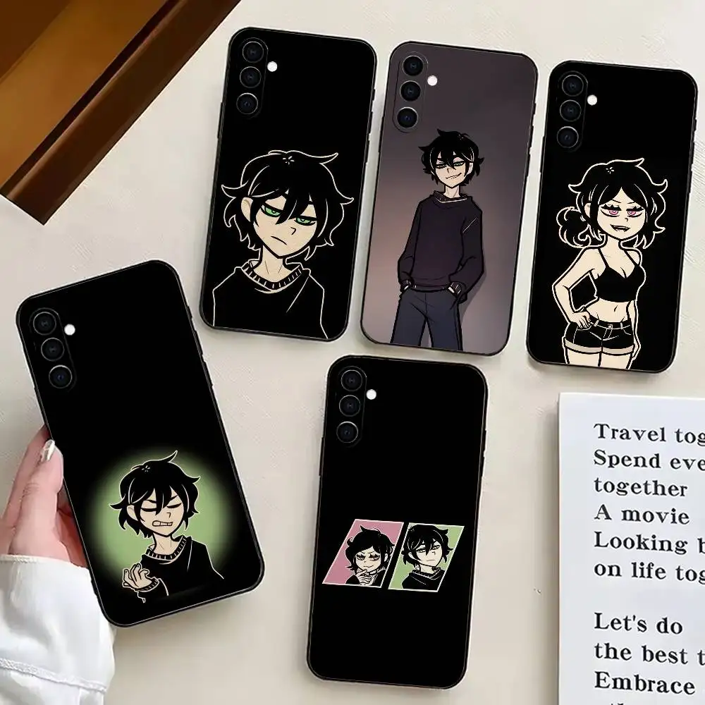 삼성 갤럭시 A73,A72,A71,A70,A53,A52,A51용 A-Andy L-leyLeyS 전화 케이스의 C-관, 부드러운 실리콘 블랙 커버