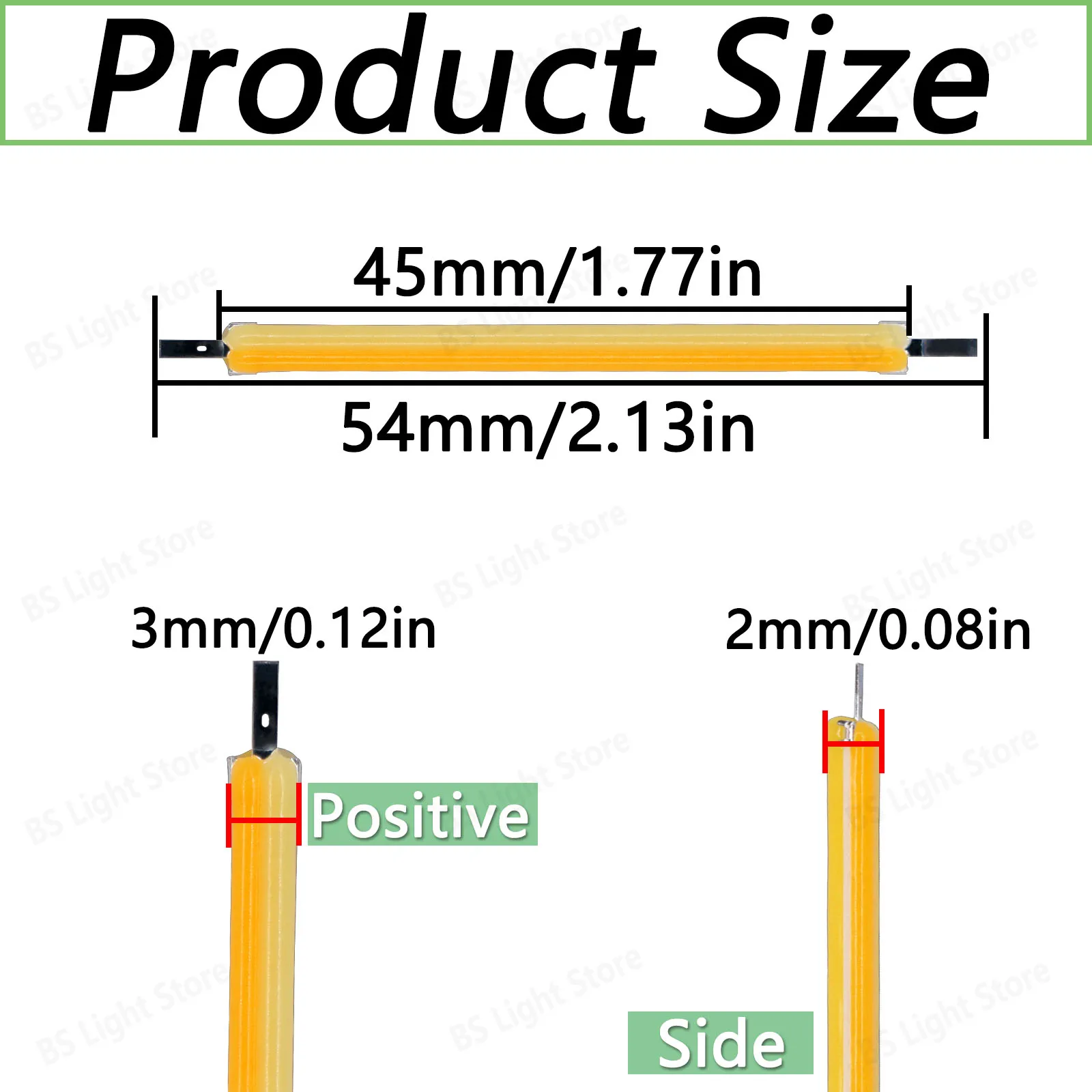 5/10pcs LED Dual Color Filament 54mm DC3V 6500+3000K Filament Linear Light Source Handmade DIY Bulb Light Source Accessories