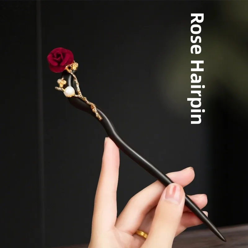 grampo-de-cabelo-de-madeira-Ebano-preto-com-flor-de-metal-e-perola-vermelha-acessorio-de-cabelo-estilo-chines-tradicional-pa