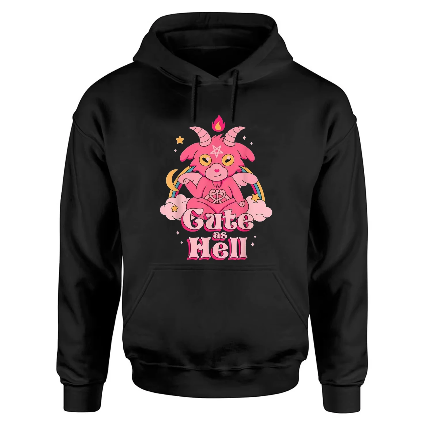 

Cute As Hell Baphomet Goat Satan Goth Lucifer Funny Satanic Pullover Hoodie Comfortable Cotton Casual Mens Sweatshirt Streetwear