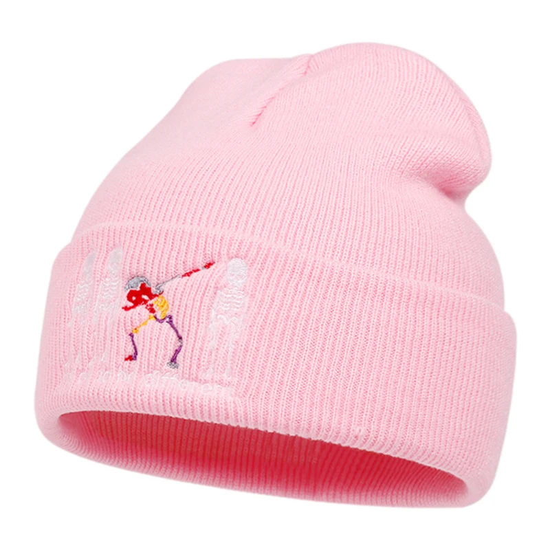 2025 شخصية الموضة الجديدة قبعة الفول خمسة الجمجمة المطرزة الهيب هوب قبعة في الهواء الطلق الترفيه اليومي التنقل الديكور محبوك قبعة #5