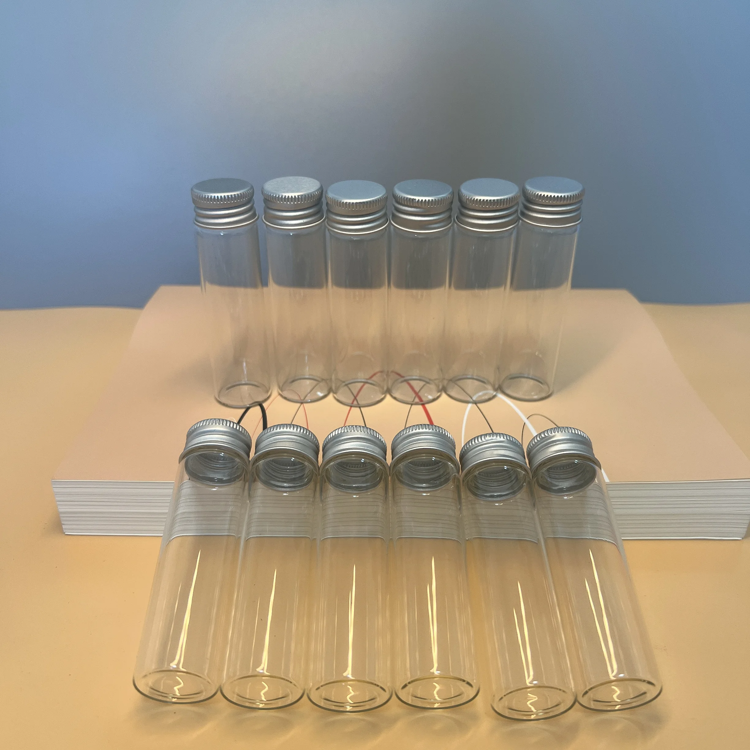 50/100 PCS 20ml Travel-Size Glass Tubes Screw Lids  22x80mm Leak-Proof Bottles Aluminum Cap Glass Jars Shampoo Lotion Containers