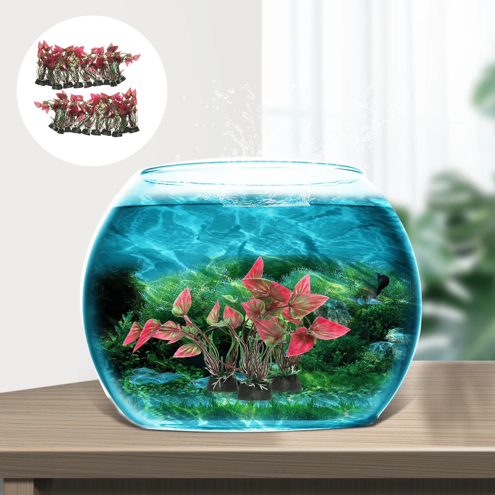 

20pcs Water Grass Decor Artificial Aquatic Plants For Fish Tank Natural Landscape Aquarium Accessories Decorative Faux Plant