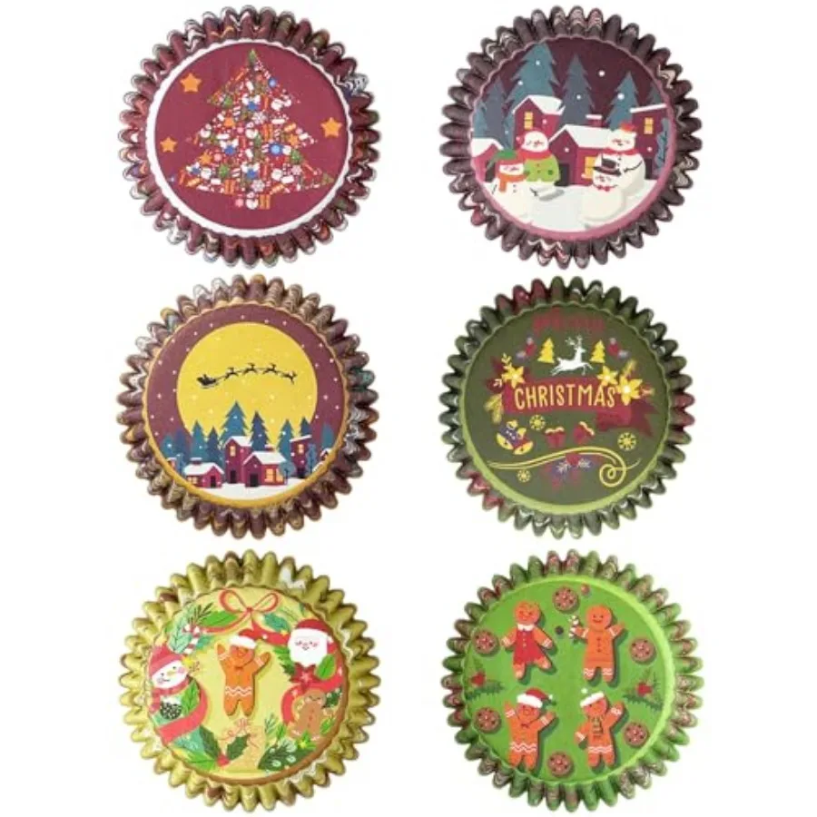 Cupcake Liners Small Muffin Liners 300-Count 6 Original Design No Smell, Food Grade Baking Cups Paper Small Size