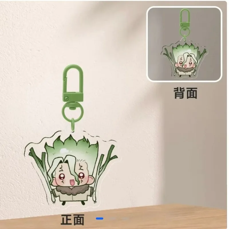 Dr.STONE Anime Keychain Senku Ishigami Keyring Carabiner Pendant Bag Charms Collection Ornament Goods Birthday Friend Gift Cos