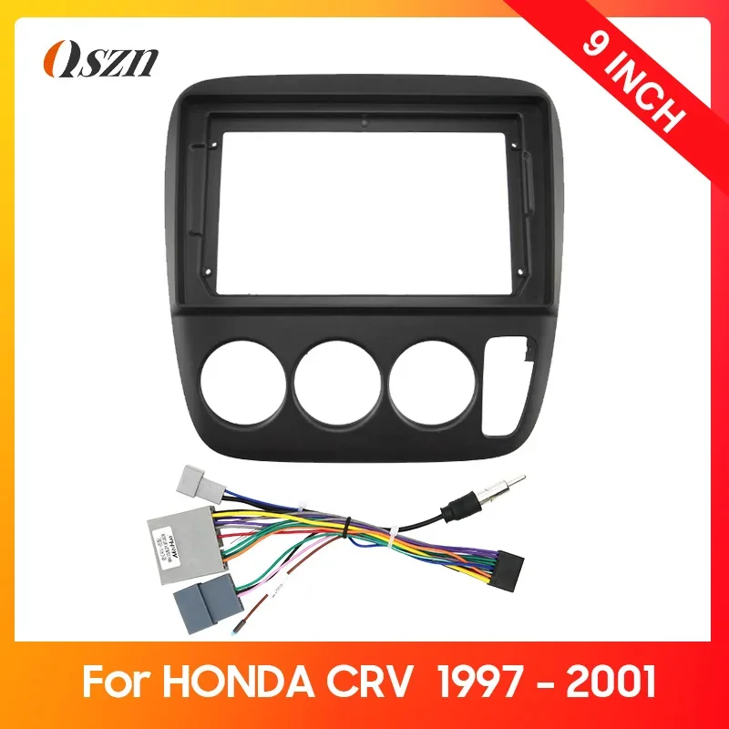 Car Fascia Radio Panel For HONDA CRV 1997 - 2001 CD DVD Frame (LHD RHD) Panel Adapter Cover Trim Matten Black (9INCH)