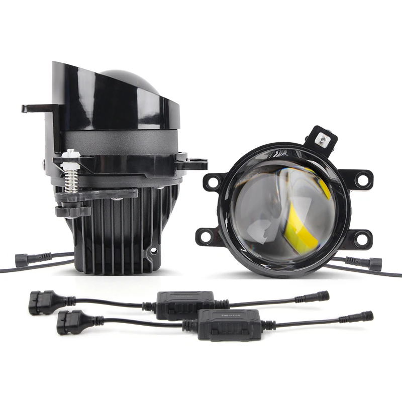 

Высокое качество H11 Противотуманные фары Линза Светодиодная фара 3 цвета Белый Желтый Теплый Белый 12 В 90 Вт 3,0 дюйма Bi Led Линза проектора Противотуманная фара