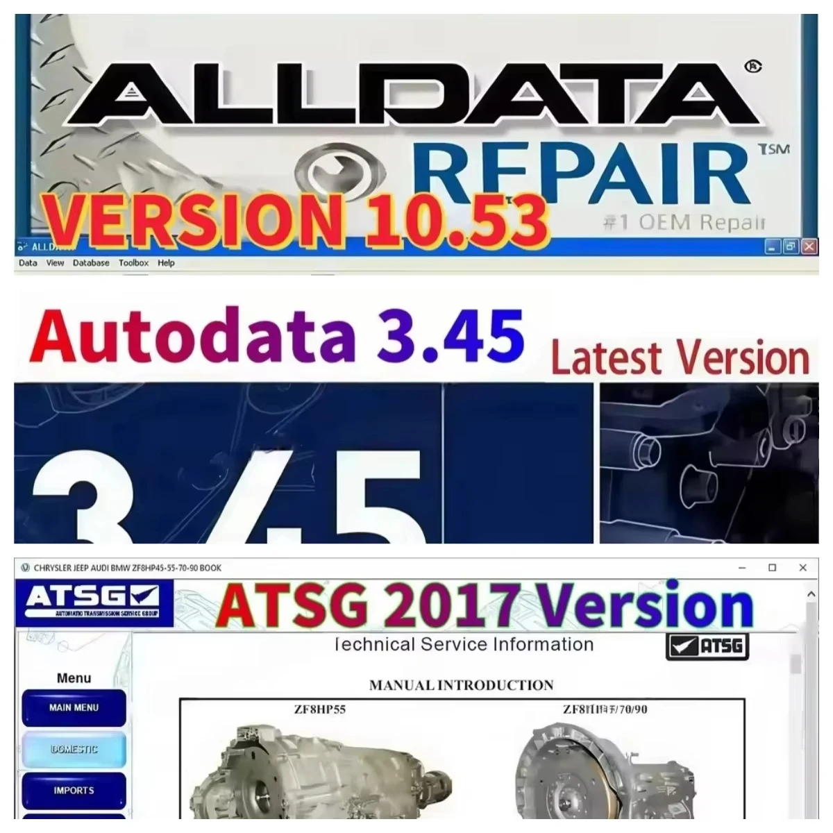 

The newest offline Alldata repair software 10.53v + mitchel l Ond.mand software 5 Latest offline software + i