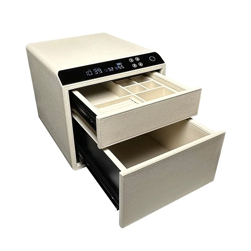 

Customizable Style Double Layer Height Fingerprint Unlock Drawer Hotel Room Hidden Jewelry Safe Box