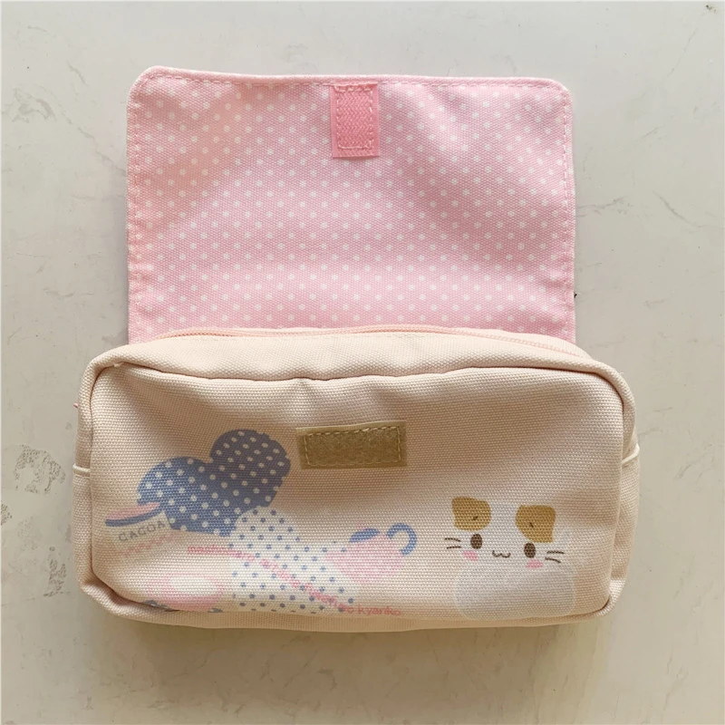 Masyumaro estuche de lápices esponjoso Fuwa Nyanko Cat para la escuela, lindo estuche de lápices, organizador de almacenamiento Kawaii, bolsa de maquillaje, bolsas de cosméticos