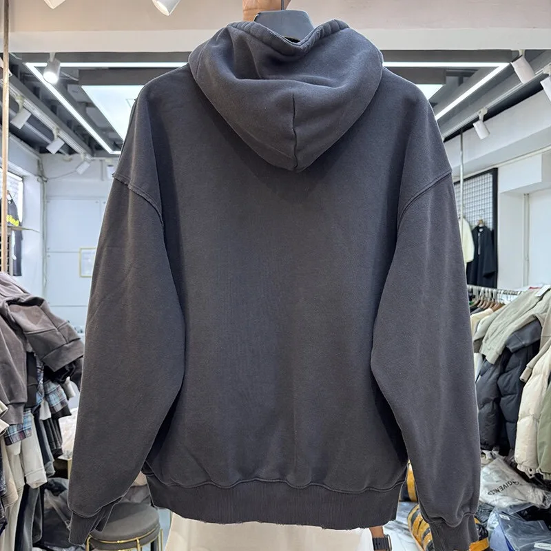 24AW solid color fleece hoodie