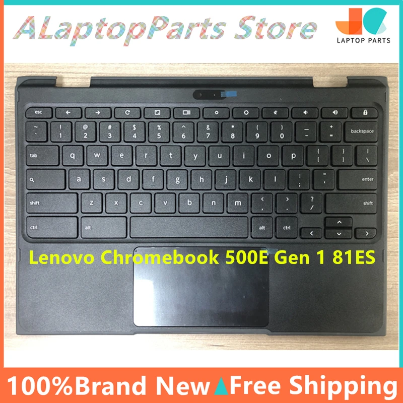 

5CB0Q79737 Palmrest For Lenovo Chromebook 500E Gen 1 81ES Laptop Palm Rest w/Touchpad Keyboard Camera Black