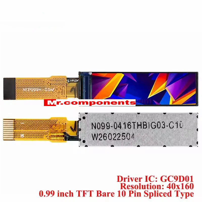 0.99 inch IPS TFT LCD Display Module 0.99'' Round Screen 40x160/128x115 GC9D01/GC9107 Driver SPI Serial Interface 10Pin/12Pin
