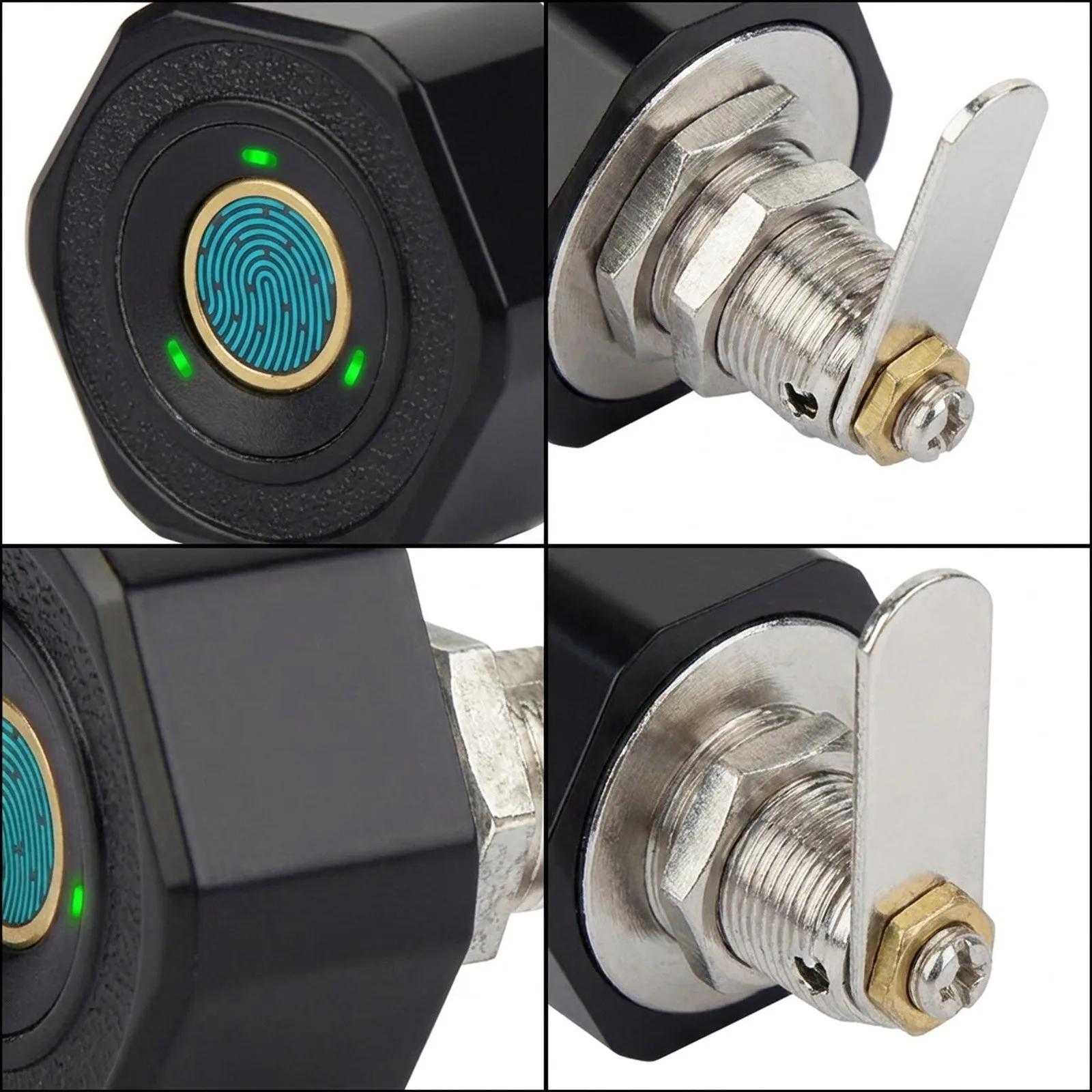 Fingerprint lock with biometric sensor for drawer cabinets and bedside tables zinc alloy construction for reliable daily use