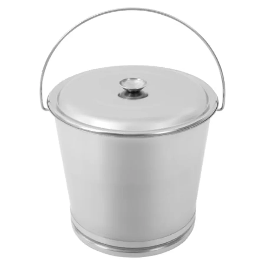 

Ведро из нержавеющей стали 5,3 галлона с крышкой и ручкой, металлическое ведро для компоста, ведро для молока с приподнятым дном, широким горлом, многофункциональное