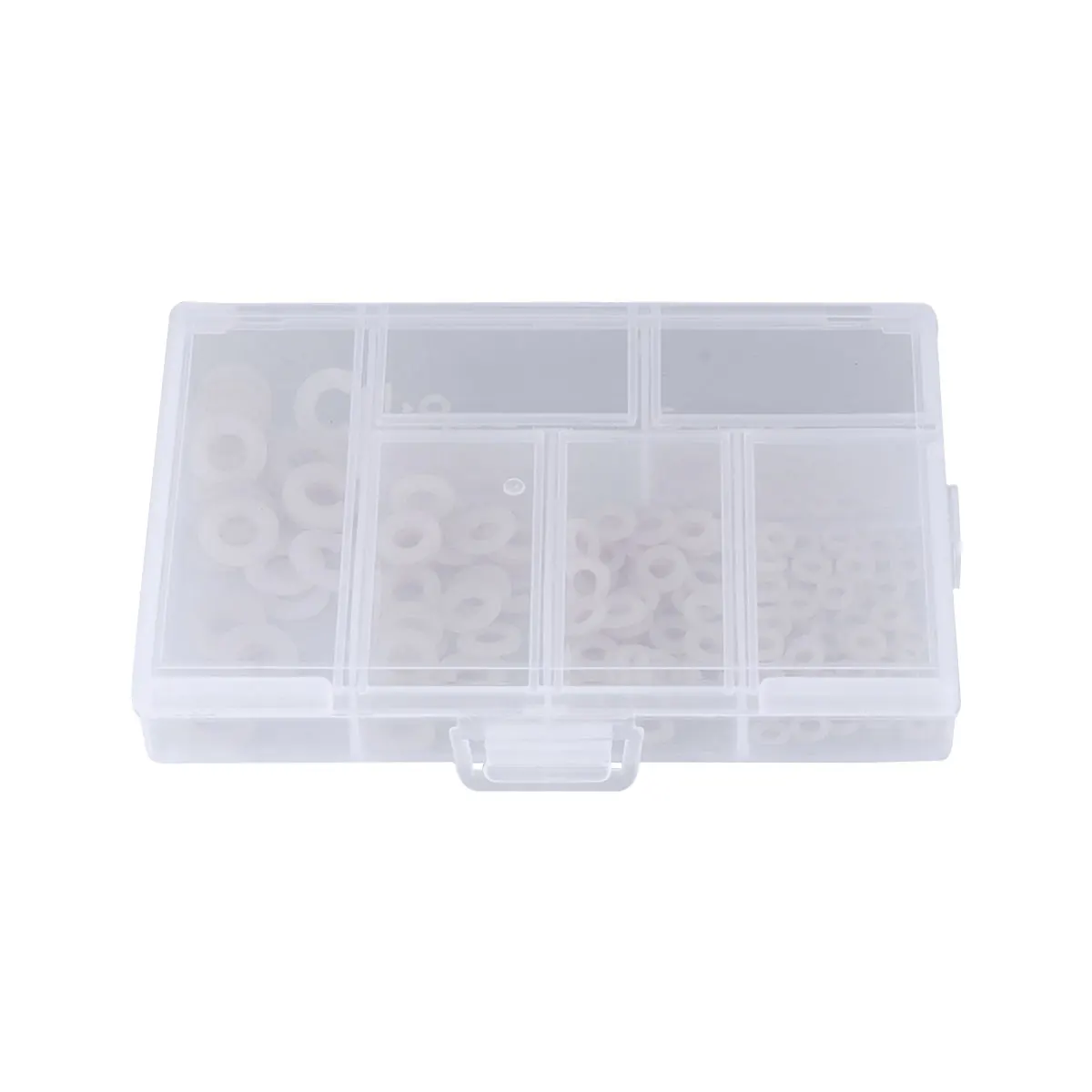 

250pcs White Nylon Washer M2.5 M5 Flat Spacer Seals Gasket Ring Corrosion Resistant Wear Proof Lightweight Storage Box
