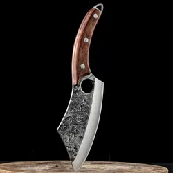 Butcher Boning Knife Chef Cleaver Meat Chop Vegetable Kitchen Knives Hand Forge Blade Wood Handle Barbecue Knife Utility Cleaver