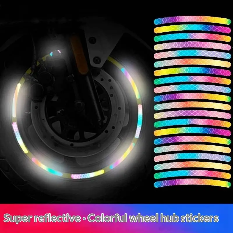 

100 шт./5 пакетов, светоотражающая наклейка для велосипедных колес, радужная красная наклейка для автомобиля, мотоцикла, предупреждающая наклейка для ночной безопасности