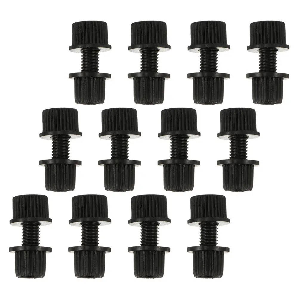 12Pcs Black Motorcycle Plate Screws Nylon License Fasteners Weatherproof Anti Theft Secure Mounting No Tools Required Sleek