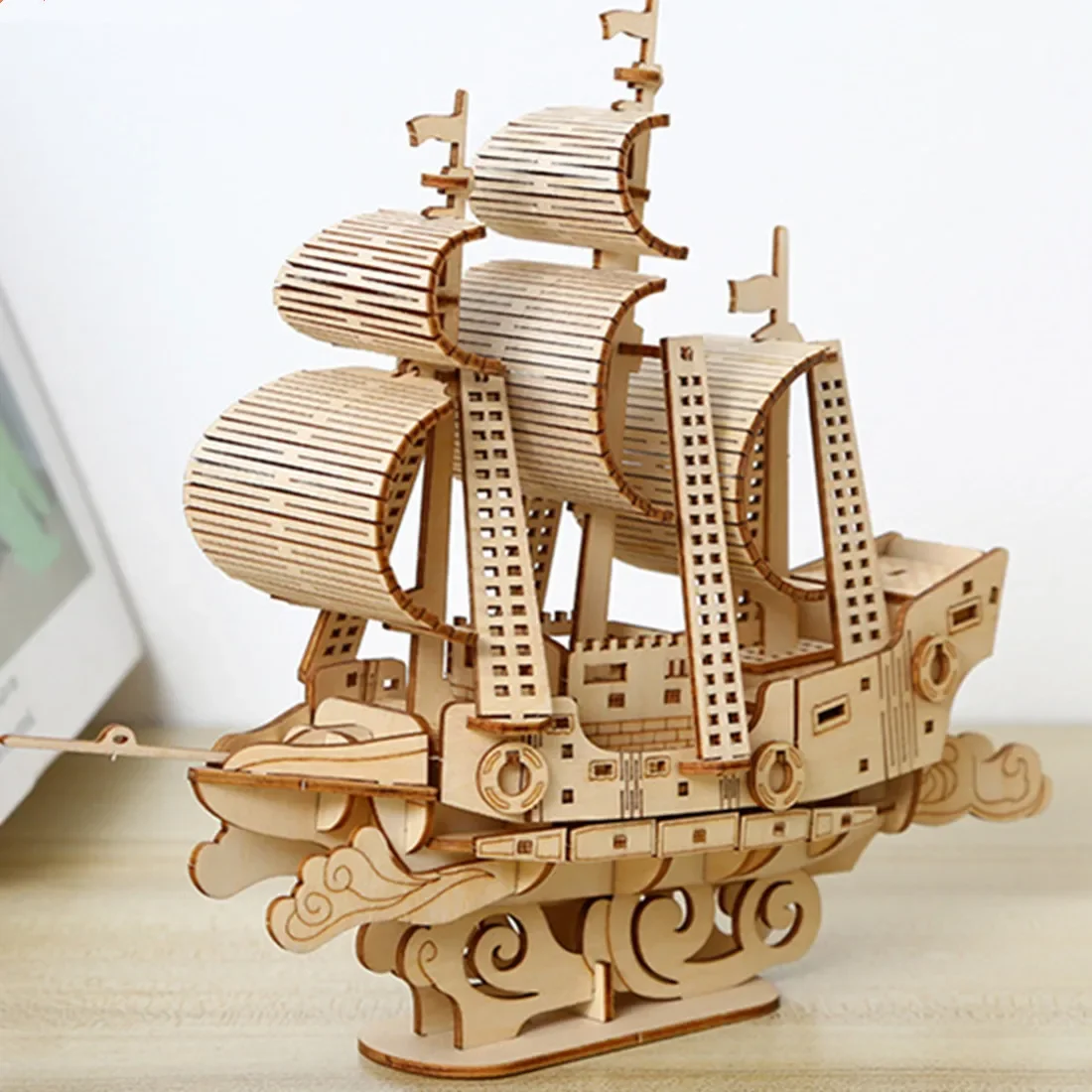 3D Puzzles Wooden Ocean Sailing Model Handmade Boat Building Kits DIY Assembly Jigsaw Toy for Kids Adults Wood Model Ship Kit