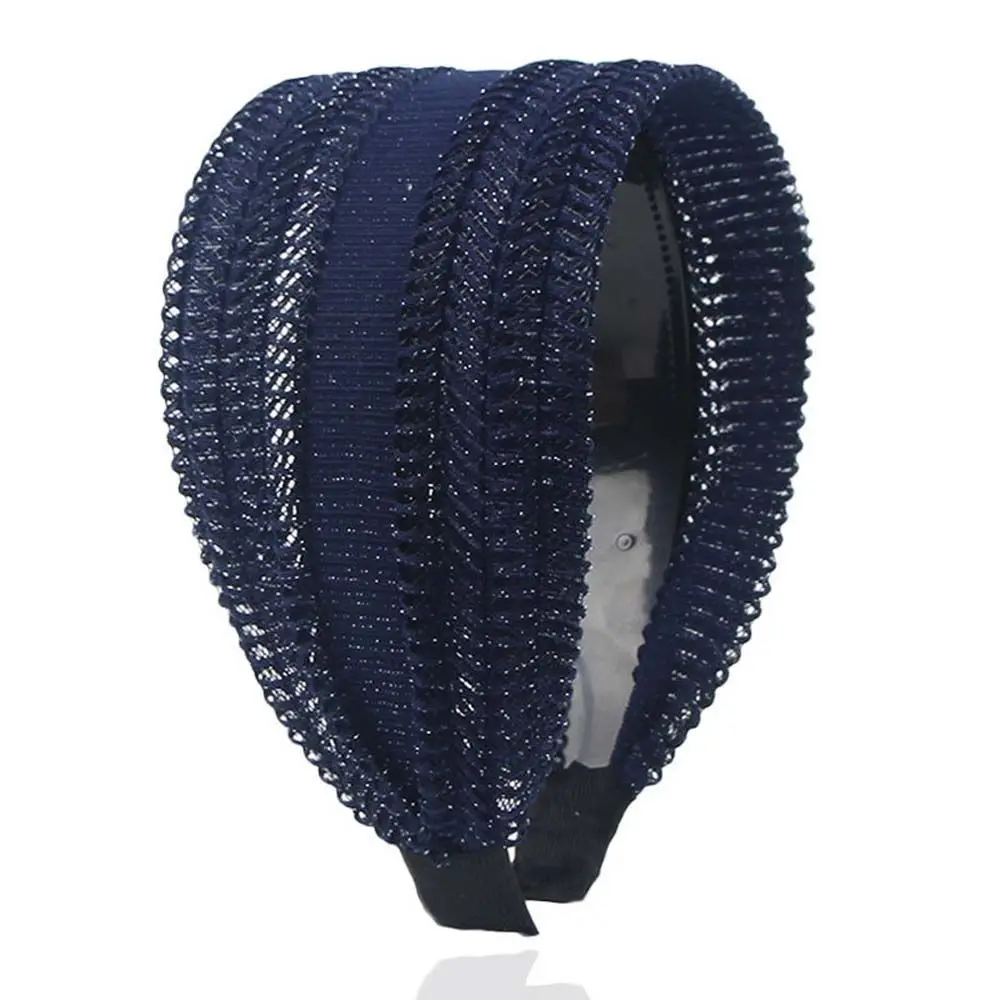 

Vintage Shiny Non Slip Wash Face Wide Side For Girls Headband Lace Hairbands Women Hair Hoop Korean Head Wrap