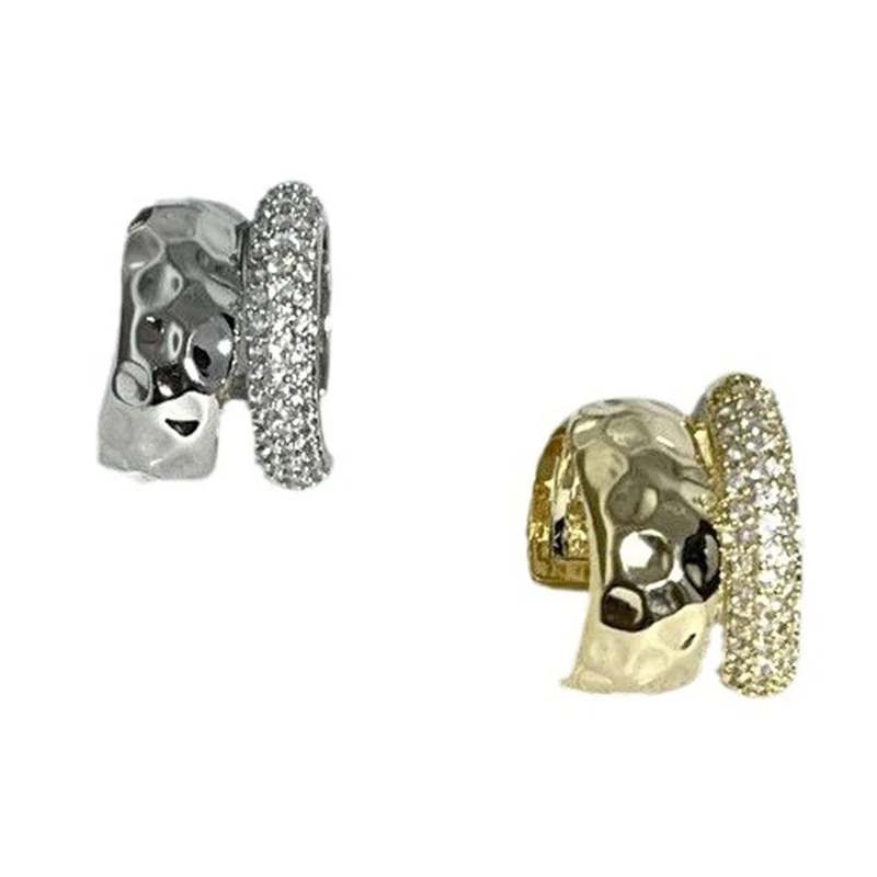 Cubic Zirconia Gold Plated Single Ear Clip Earring for Women No Piercing Personalized Sparkling Party Jewelry Cuf Earrings Gift