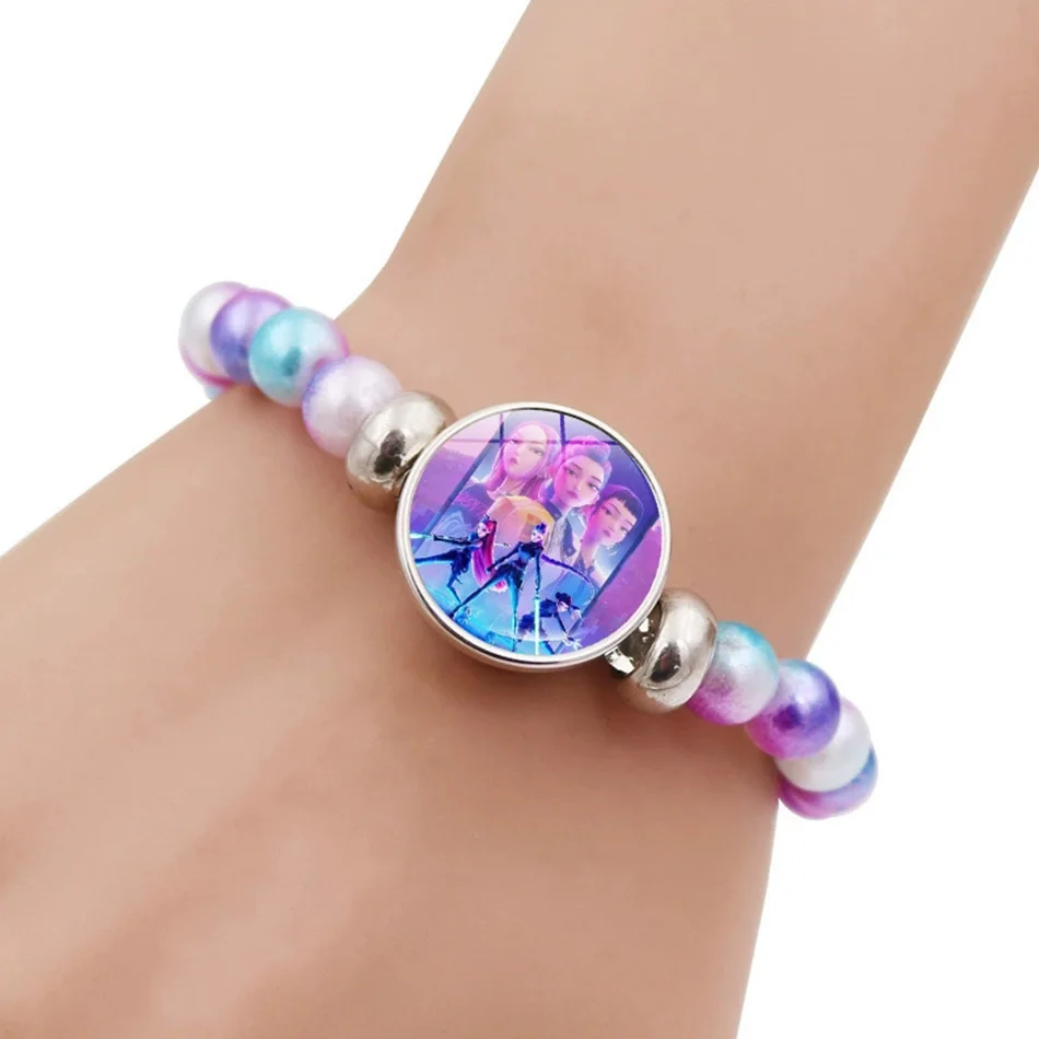 KPop Demon Hunters Bracelets Girls Fashion Beaded Wristband Cute Cartoon Figure Jewelry Accessories Children Christmas Gift Toys - Image 2