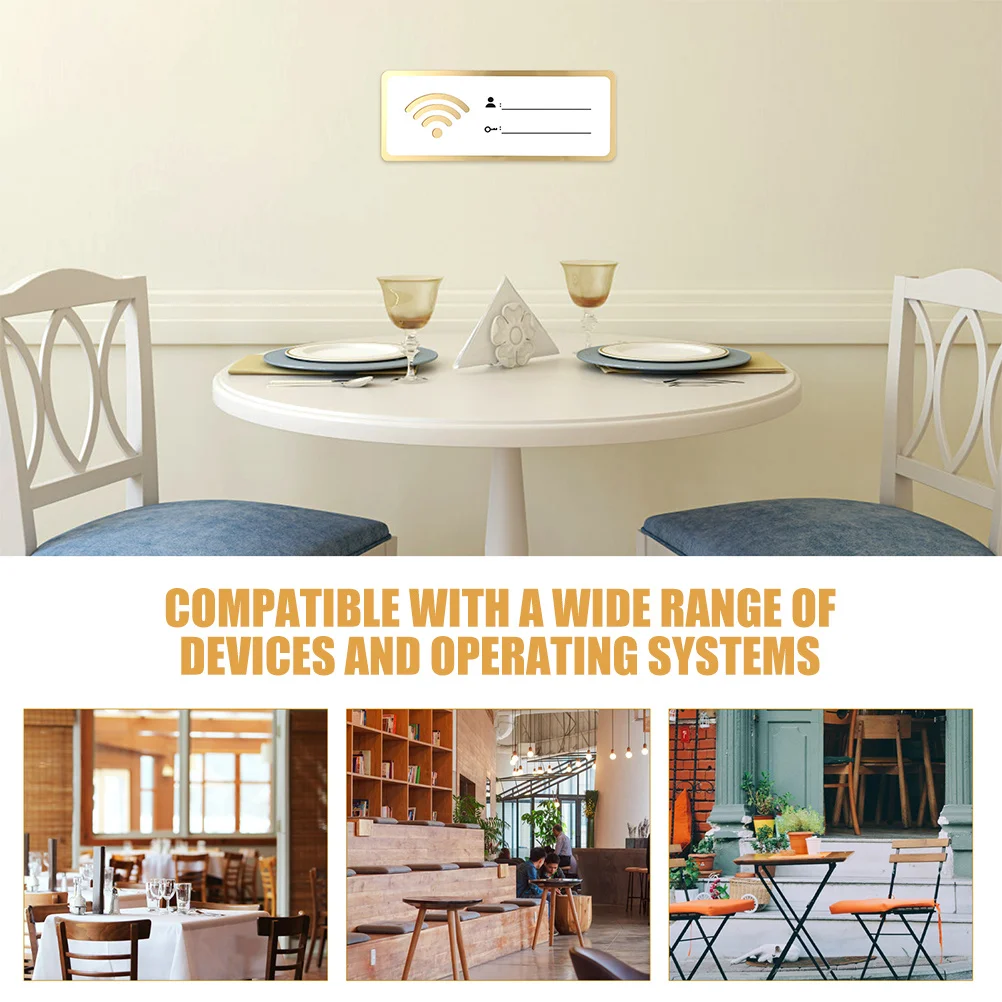 

3pcs Wifi Password Sign Acrylic Desk Signage For Hotel Office Decor Wall Mounted Internet Access Reminder 10X25Cm