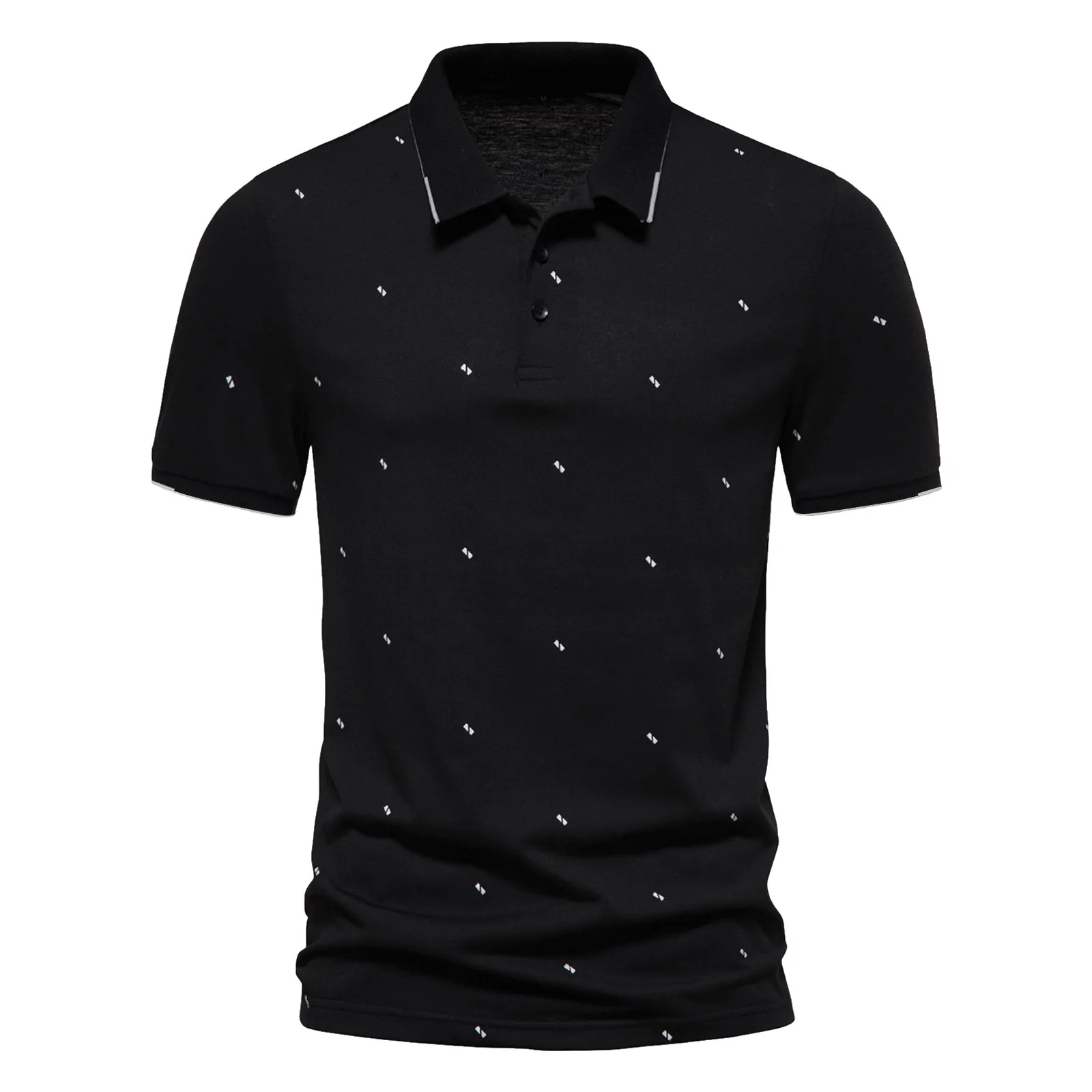 Camisetas De Verano A La Moda Para Hombre, Camisa Deportiva Fresca Y Transpirable, Polo Delgado De Manga Corta Con Solapa Estamp