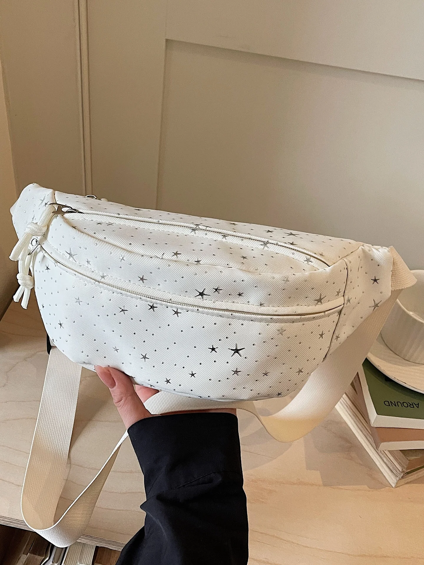 stylish-small-running-waist-bag-women's-crossbody-dumpling-shape-sports-pouch-casual-leisure-handbag-soft-nylon-material