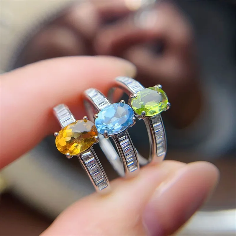 

Authentic 925 Sterling Silver Wedding Ring for Women Natural Gorgous Blue Opal Moonstone Gemstone Ring Gift with Certificate