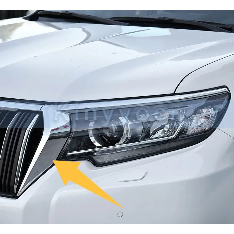 Car Front Bumper Headlight Trim Bracket For Toyota Land Cruiser Prado 2018 2019 2020 2021 2022 2023 Grille Trim