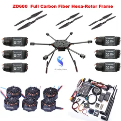 ZD680 Tam Karbon Fiber Hexa-Rotor Katlanabilir Kol Hexacopter Çerçeve Kiti PIXHAWK 2.4.8 Radyo için Katlanılamaz Iniş takımı ile