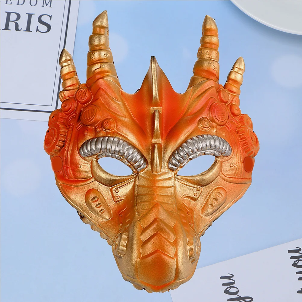 

1PC Halloween Mask Stereoscopic Dragon Headgear Mask Party Props for Cosplay Festival Masquerade (Golden)