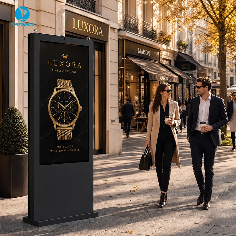 55 Inch 2500nits High Brightness Digital Poster With IP65 Rating For Outdoor Use Touch Screen Advertising Displays