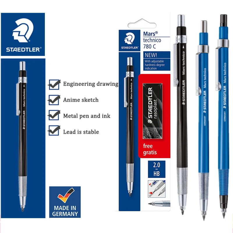 

German STAEDTLER Mechanical Pencils 780C Set Anime Stationery 2.0mm Drawing Pencil Engineering Pen Office School Stationery