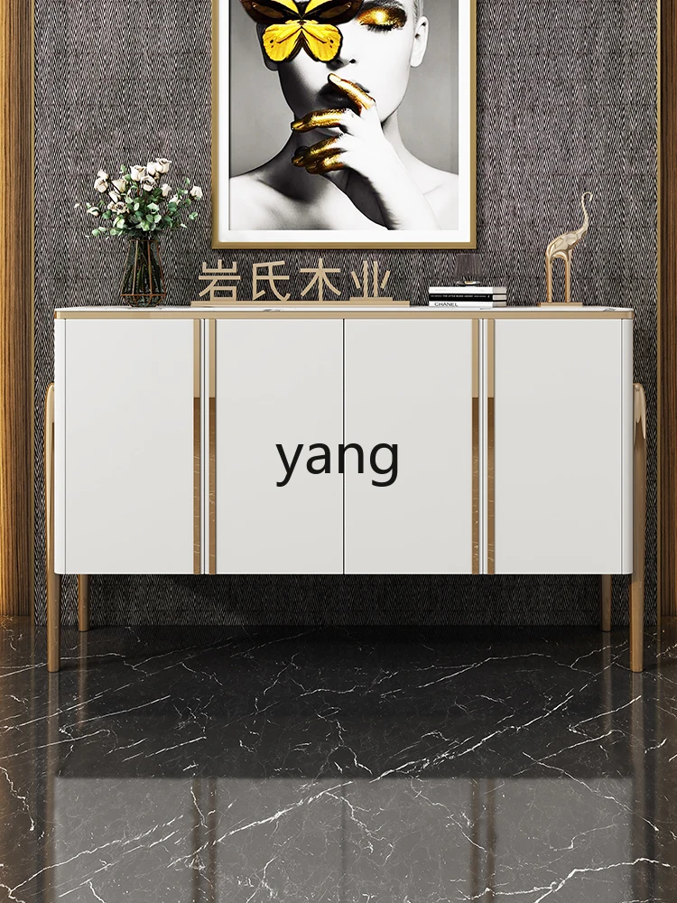 

Yjq Stone Plate Sideboard Cabinet Simple Modern Living Room Wall Locker Complete Tea Cabinet Home
