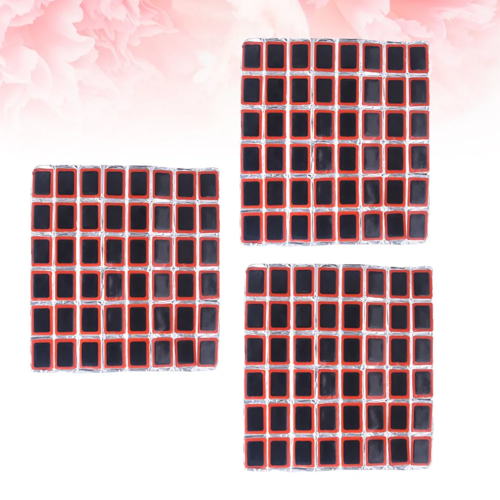 

3 Sheets Bike Tire Repair Patches Rubber Material Waterproof Lightweight Easy to Use for Inner Tube Air Mattress Kit