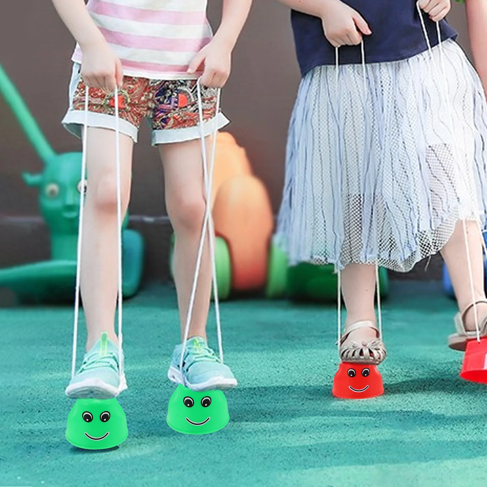 

5Pcs Children Plastic Stilts Kids Sports Training Outdoor Walking Stilts Massage Point Antislip Design