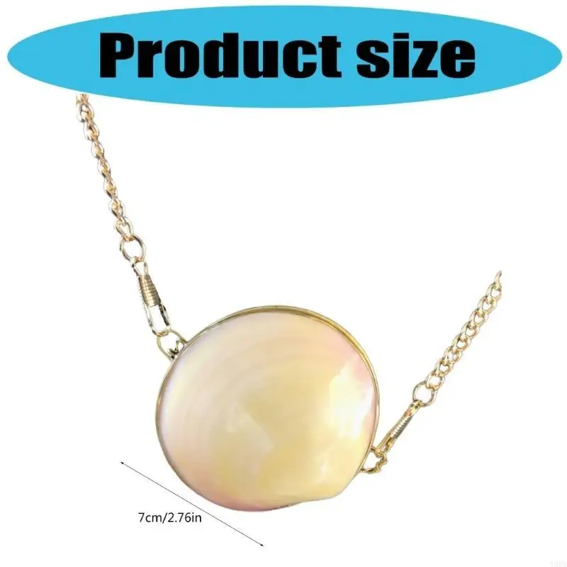 

Y88A Natural Clamshell Purse with Chain Ladies Crossbody Handbag Small Shoulder Bag