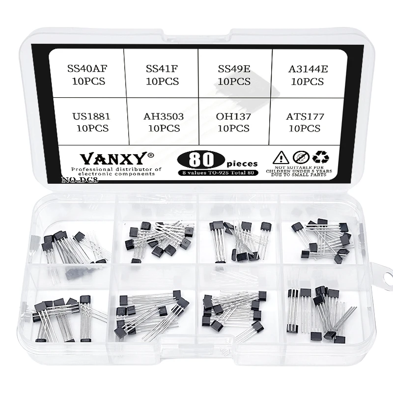 8 values kit SS40AF SS41F SS49E 40AF 41F 49E OH41F Hall sensor SS40 SS41 SS49 A3144E 3144E U18 US1881 AH3503 OH137 ATS177 TO-92