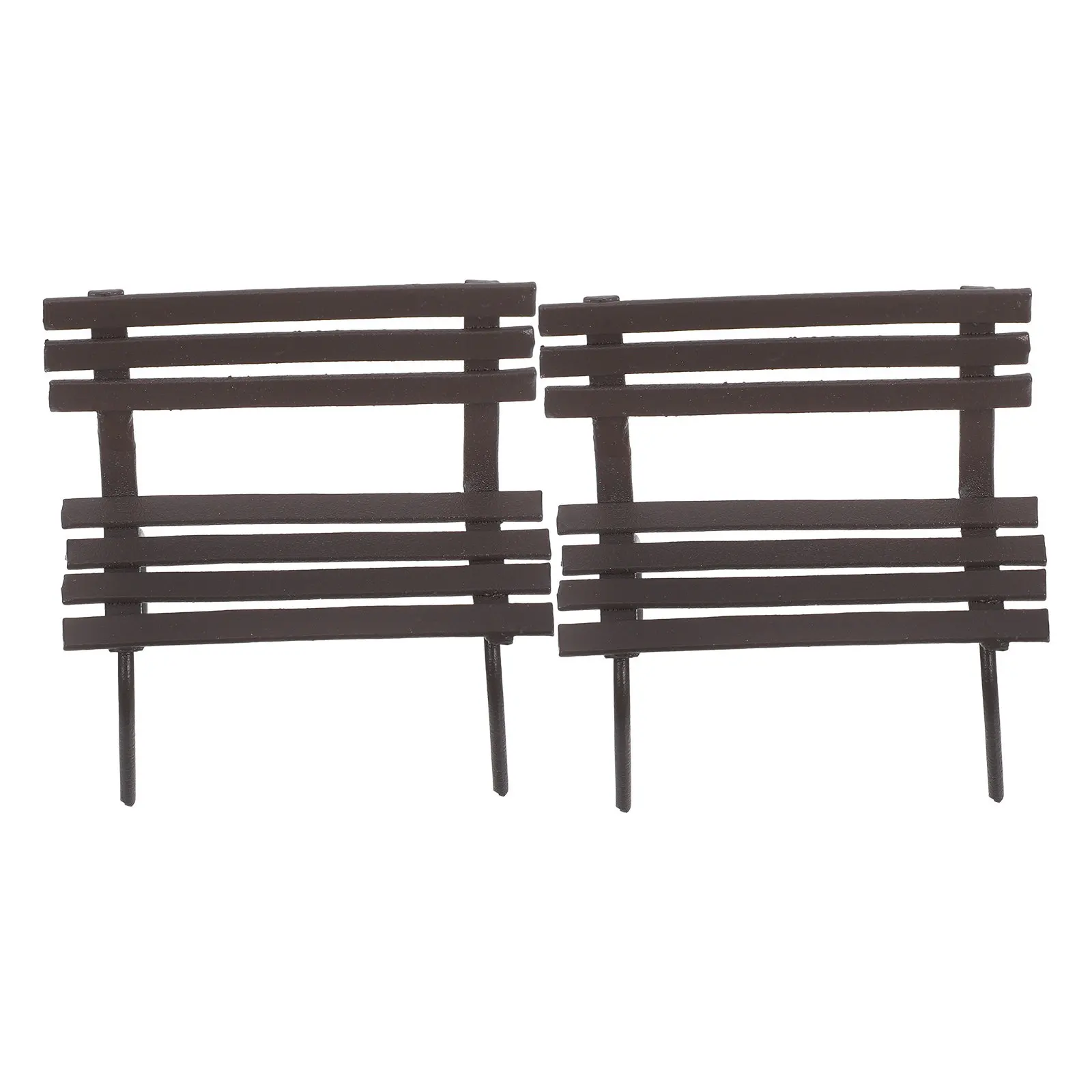 2Pcs Miniature Park Bench High Fidelity Miniature Garden Bench for Landscape Decoration Micro Scene Small Decor