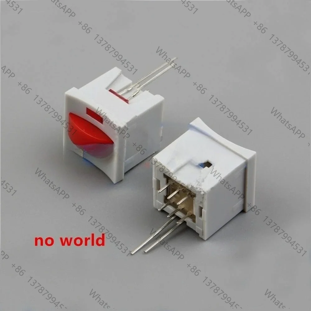 10pcs Panel Red Lamp Maintained Locking Locked Tact Tactile Push Button Switch 6P 14 x 14mm with Light and Fixing Bracket