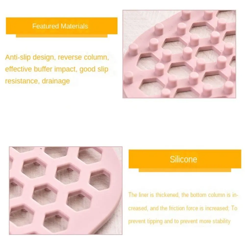 Silicone Sink Mat Protectors Non-slip Insulation Dish Drying Mat Hollow Placemat Heat-resistant Mat for Bottom of Kitchen Sink